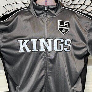 Vtg Los Angeles Kings NHL Tracksuit Zip Up Jacket Embroidered Reflective m/2XT